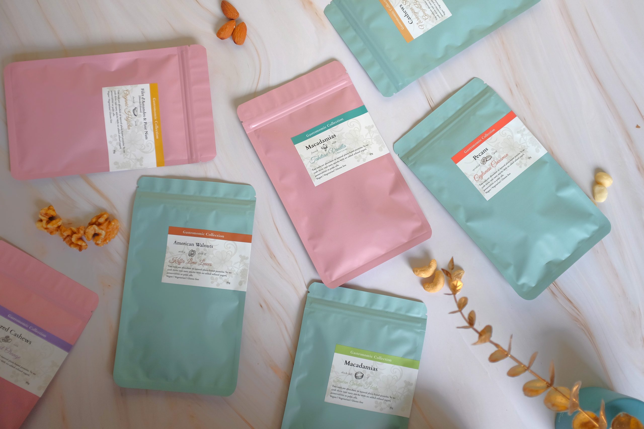 Gastronomic Collection artisan snack packs arranged together